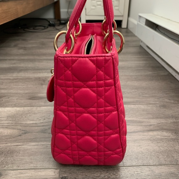 SOLD Lady Dior Medium Pink Lambskin - Picture 4 of 10
